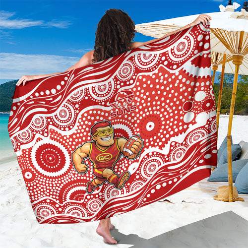 Gold Coast Suns Sarong Aboriginal Dot Pattern - Football Mascot Heritage Pride