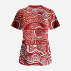 Gold Coast Suns Scrub Top Aboriginal Dot Pattern - Football Mascot Heritage Pride
