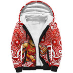 Gold Coast Suns Sherpa Hoodie Aboriginal Dot Pattern - Football Mascot Heritage Pride