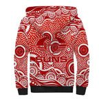 Gold Coast Suns Sherpa Hoodie Aboriginal Dot Pattern - Football Mascot Heritage Pride