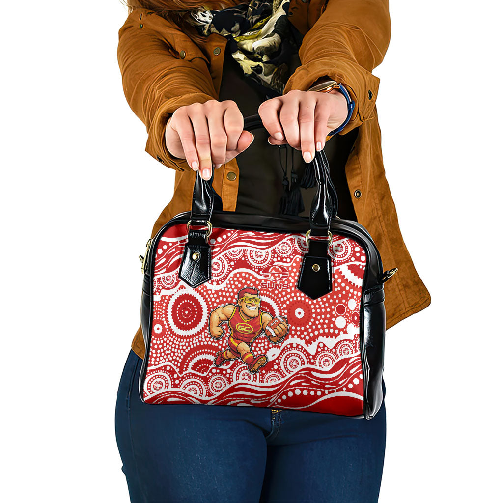 Gold Coast Suns Shoulder Handbag Aboriginal Dot Pattern - Football Mascot Heritage Pride