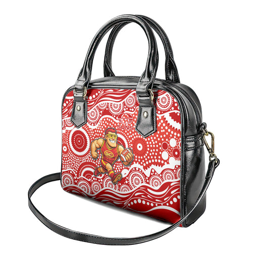 Gold Coast Suns Shoulder Handbag Aboriginal Dot Pattern - Football Mascot Heritage Pride