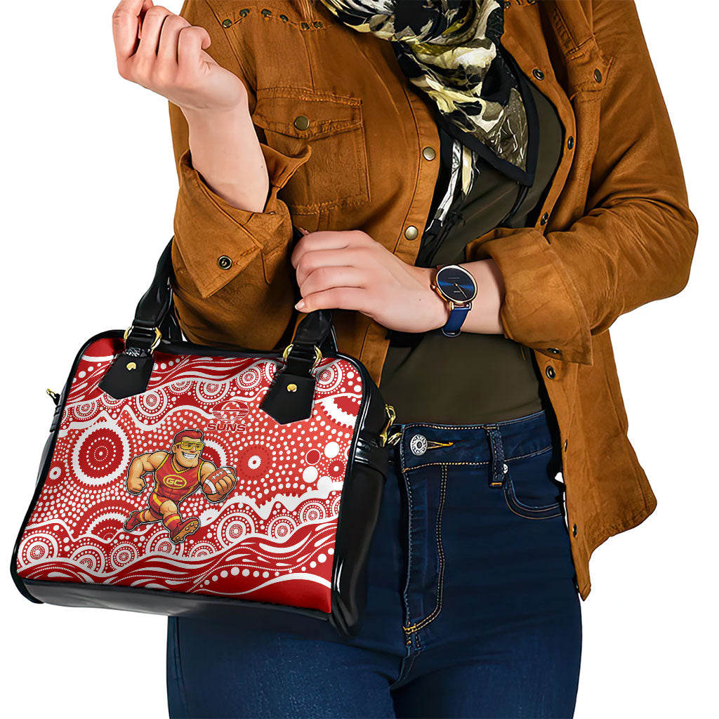 Gold Coast Suns Shoulder Handbag Aboriginal Dot Pattern - Football Mascot Heritage Pride