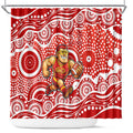 Gold Coast Suns Shower Curtain Aboriginal Dot Pattern - Football Mascot Heritage Pride