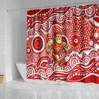 Gold Coast Suns Shower Curtain Aboriginal Dot Pattern - Football Mascot Heritage Pride