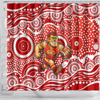 Gold Coast Suns Shower Curtain Aboriginal Dot Pattern - Football Mascot Heritage Pride