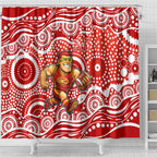 Gold Coast Suns Shower Curtain Aboriginal Dot Pattern - Football Mascot Heritage Pride