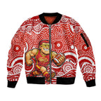 Gold Coast Suns Sleeve Zip Bomber Jacket Aboriginal Dot Pattern - Football Mascot Heritage Pride