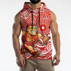 Gold Coast Suns Sleeveless Hoodie Aboriginal Dot Pattern - Football Mascot Heritage Pride