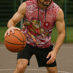 Gold Coast Suns Sleeveless Hoodie Aboriginal Dot Pattern - Football Mascot Heritage Pride