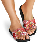 Gold Coast Suns Slide Sandals Aboriginal Dot Pattern - Football Mascot Heritage Pride