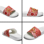 Gold Coast Suns Slide Sandals Aboriginal Dot Pattern - Football Mascot Heritage Pride