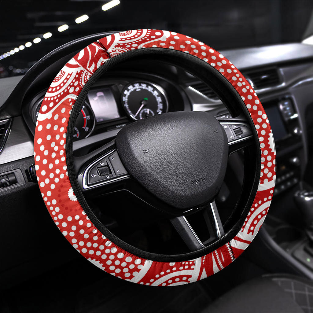 Gold Coast Suns Steering Wheel Cover Aboriginal Dot Pattern - Football Mascot Heritage Pride
