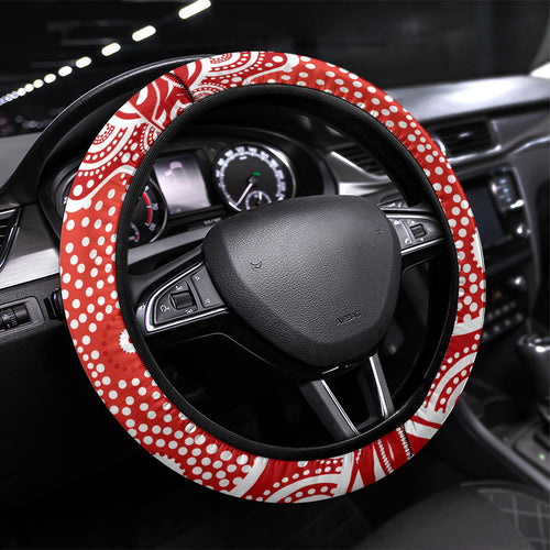 Gold Coast Suns Steering Wheel Cover Aboriginal Dot Pattern - Football Mascot Heritage Pride