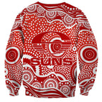 Gold Coast Suns Sweatshirt Aboriginal Dot Pattern - Football Mascot Heritage Pride