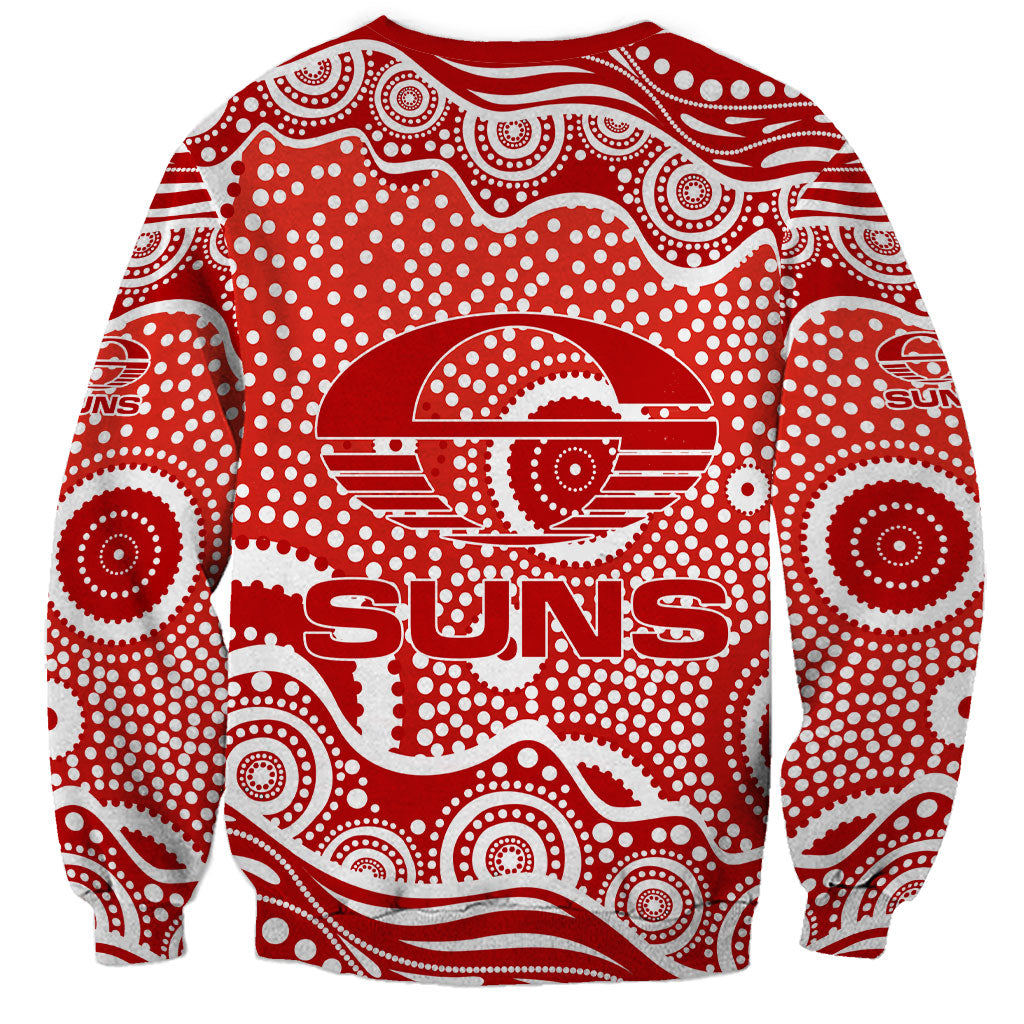 Gold Coast Suns Sweatshirt Aboriginal Dot Pattern - Football Mascot Heritage Pride