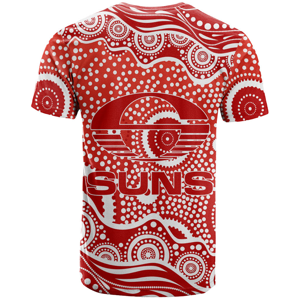 Gold Coast Suns T Shirt Aboriginal Dot Pattern - Football Mascot Heritage Pride