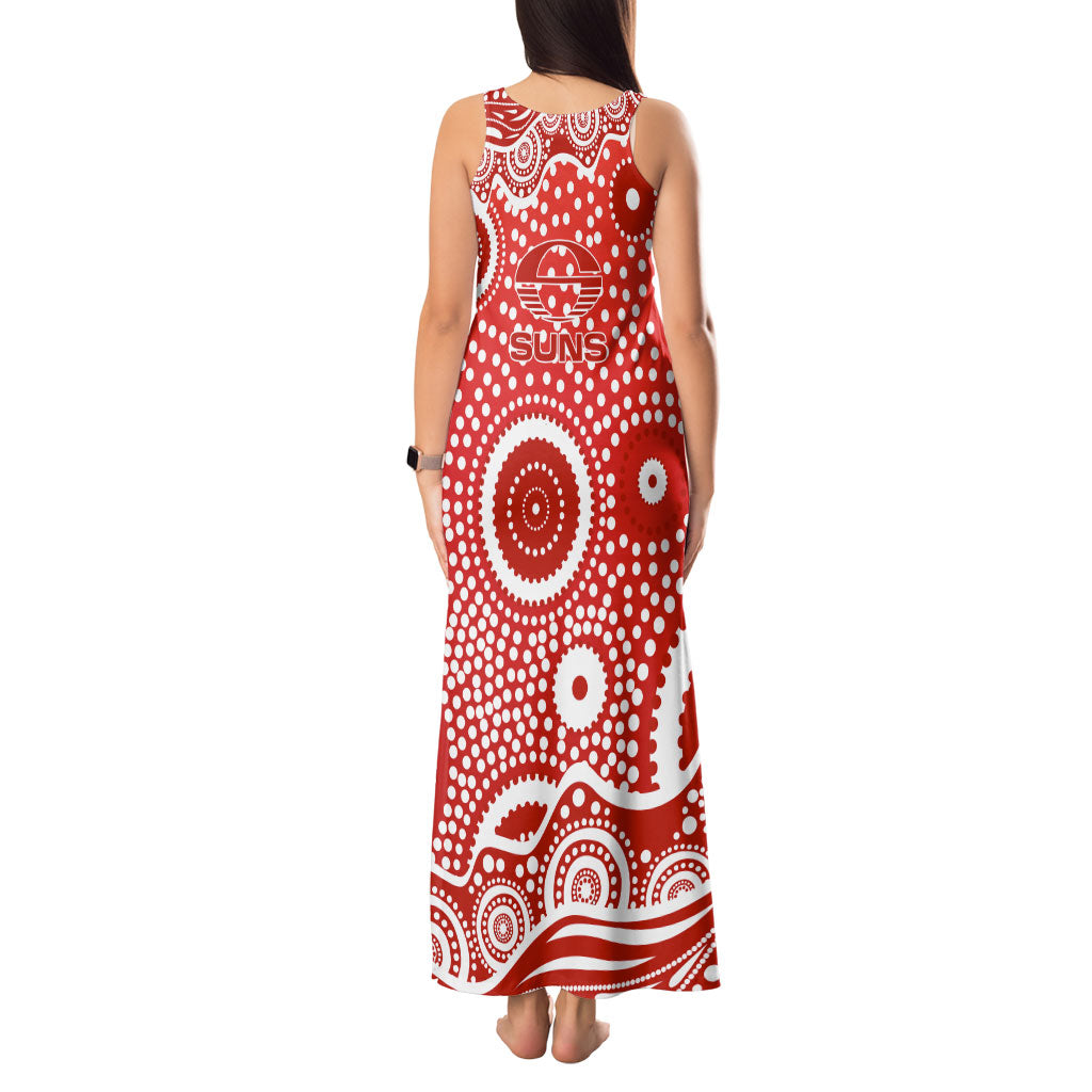 Gold Coast Suns Tank Maxi Dress Aboriginal Dot Pattern - Football Mascot Heritage Pride