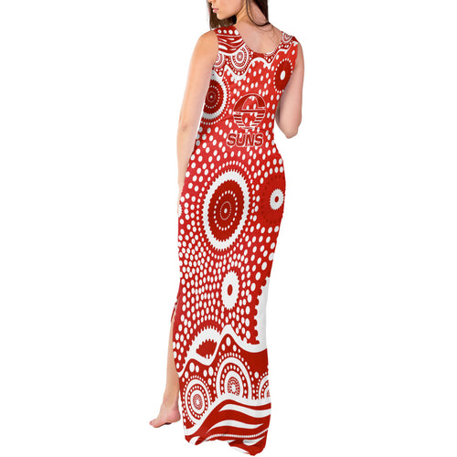Gold Coast Suns Tank Maxi Dress Aboriginal Dot Pattern - Football Mascot Heritage Pride