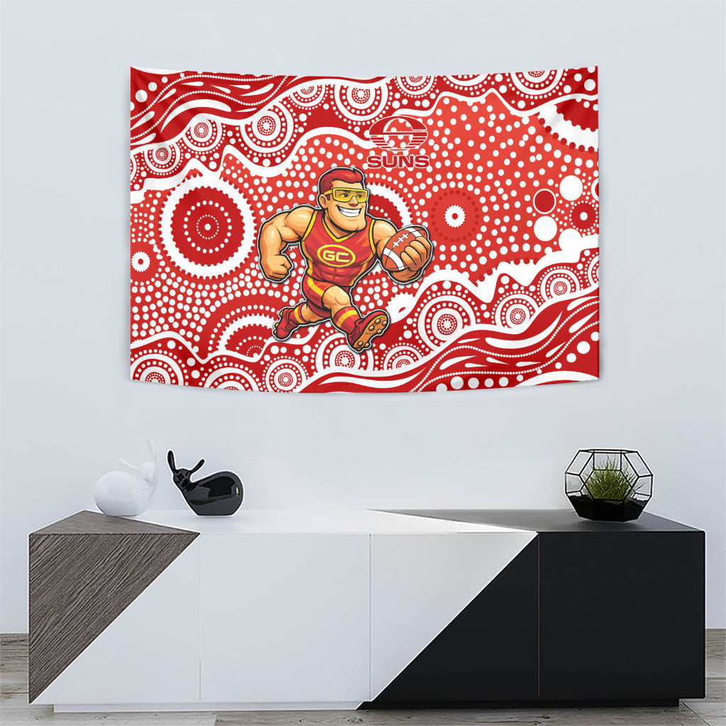 Gold Coast Suns Tapestry Aboriginal Dot Pattern - Football Mascot Heritage Pride