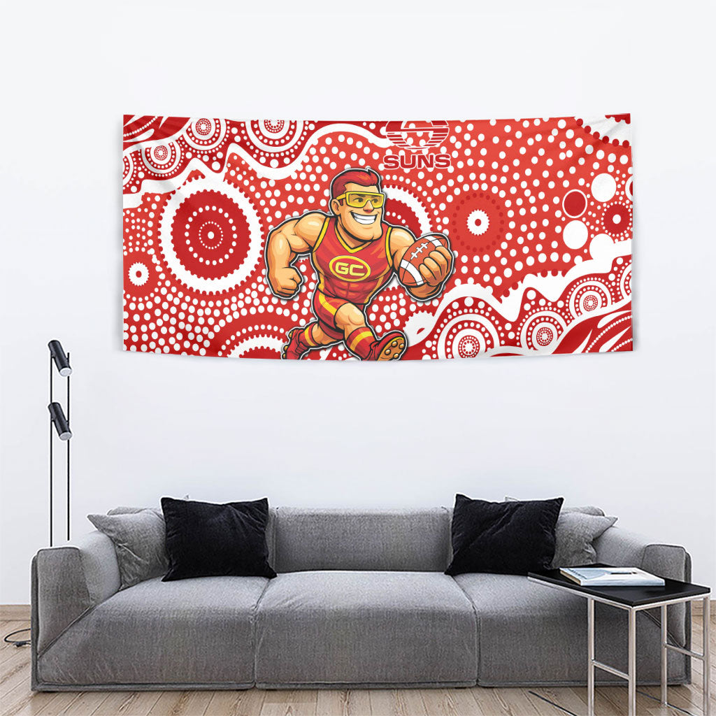 Gold Coast Suns Tapestry Aboriginal Dot Pattern - Football Mascot Heritage Pride