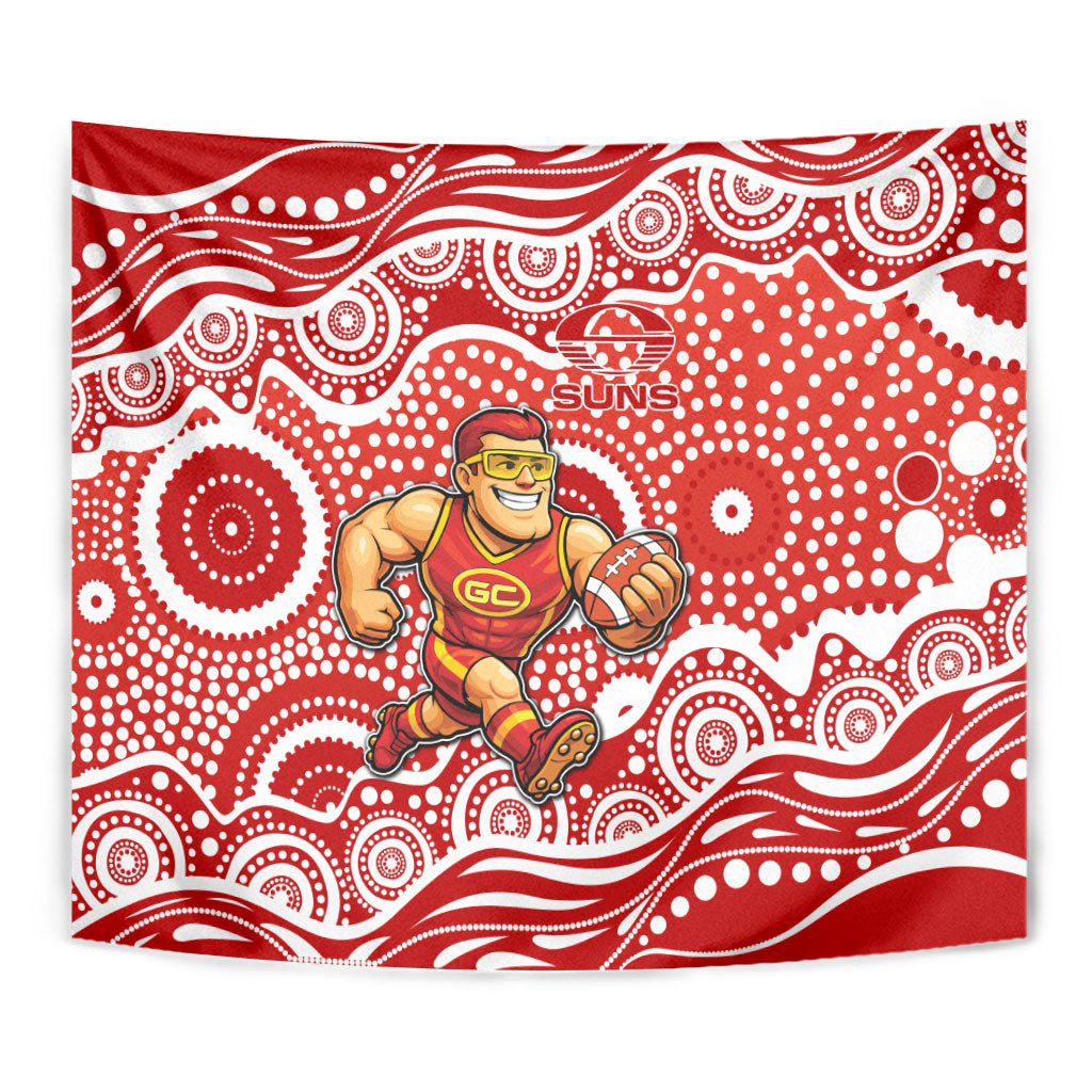 Gold Coast Suns Tapestry Aboriginal Dot Pattern - Football Mascot Heritage Pride