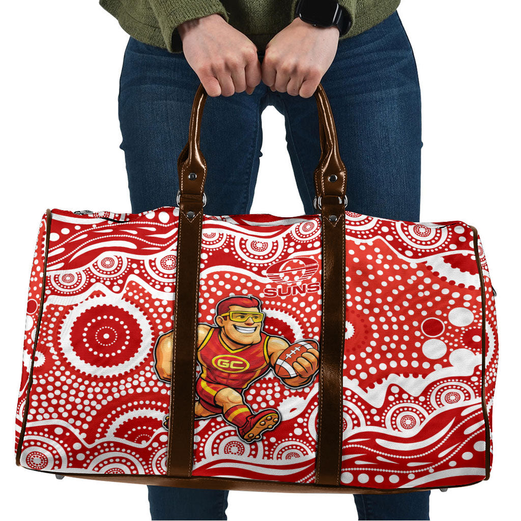 Gold Coast Suns Travel Bag Aboriginal Dot Pattern - Football Mascot Heritage Pride