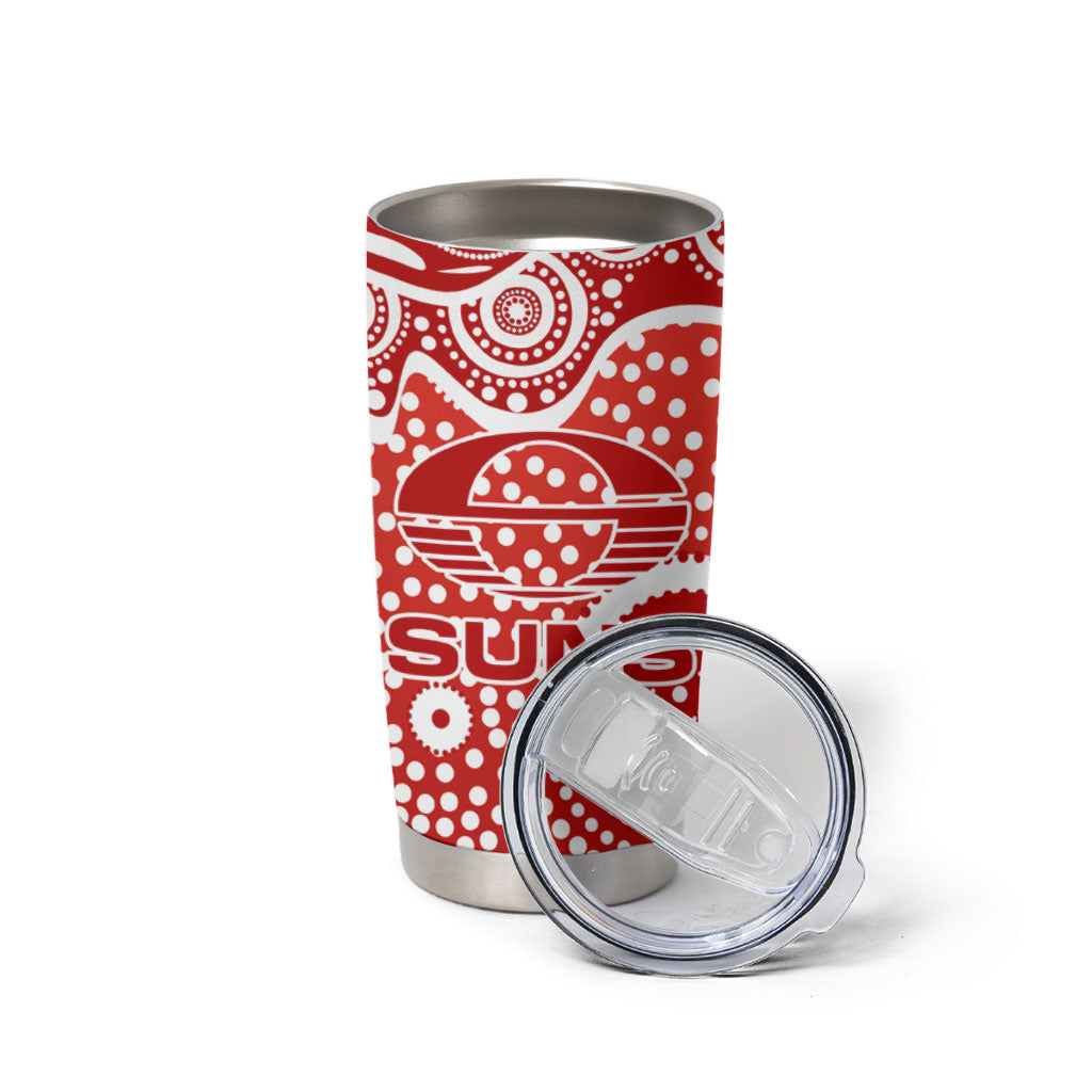 Gold Coast Suns Tumbler Cup Aboriginal Dot Pattern - Football Mascot Heritage Pride