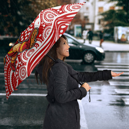 Gold Coast Suns Umbrella Aboriginal Dot Pattern - Football Mascot Heritage Pride