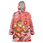 Gold Coast Suns Wearable Blanket Hoodie Aboriginal Dot Pattern - Football Mascot Heritage Pride