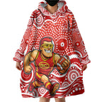 Gold Coast Suns Wearable Blanket Hoodie Aboriginal Dot Pattern - Football Mascot Heritage Pride