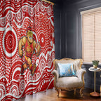 Gold Coast Suns Window Curtain Aboriginal Dot Pattern - Football Mascot Heritage Pride