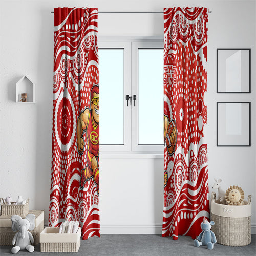 Gold Coast Suns Window Curtain Aboriginal Dot Pattern - Football Mascot Heritage Pride