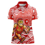 Gold Coast Suns Women Polo Shirt Aboriginal Dot Pattern - Football Mascot Heritage Pride