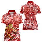 Gold Coast Suns Women Polo Shirt Aboriginal Dot Pattern - Football Mascot Heritage Pride