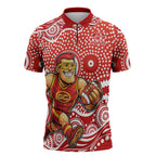 Gold Coast Suns Zipper Polo Shirt Aboriginal Dot Pattern - Football Mascot Heritage Pride