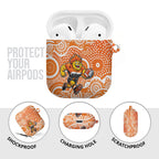Greater Western Sydney Giants AirPods Case Aboriginal Dot Pattern - Football Mascot Heritage Pride