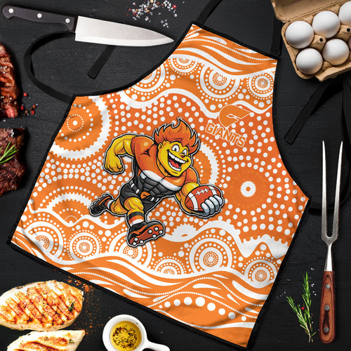 Greater Western Sydney Giants Apron Aboriginal Dot Pattern - Football Mascot Heritage Pride