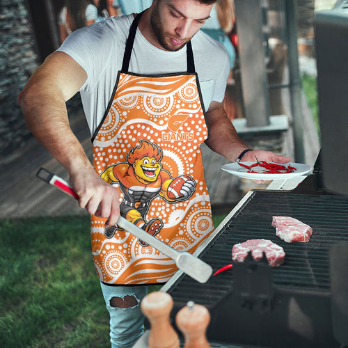Greater Western Sydney Giants Apron Aboriginal Dot Pattern - Football Mascot Heritage Pride