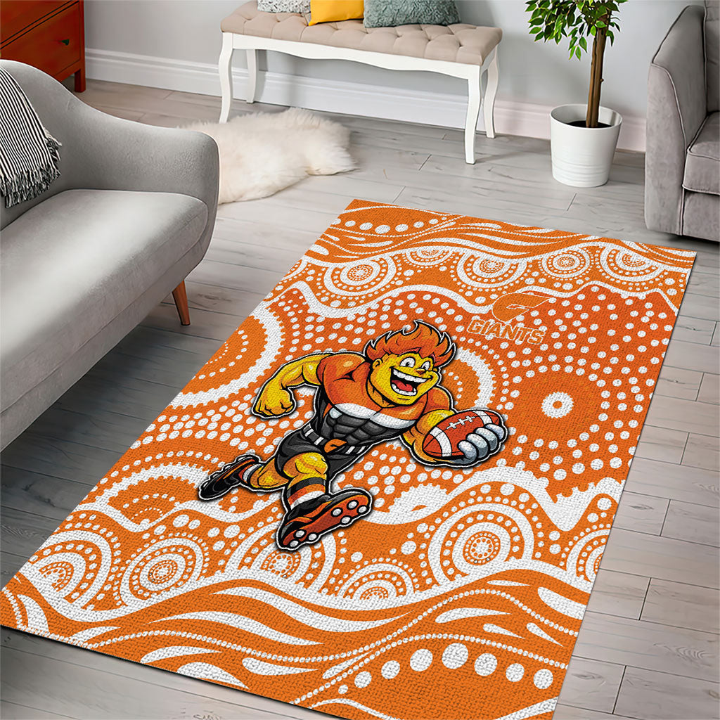 Greater Western Sydney Giants Area Rug Aboriginal Dot Pattern - Football Mascot Heritage Pride
