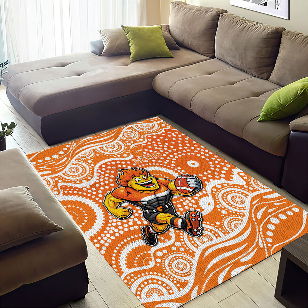 Greater Western Sydney Giants Area Rug Aboriginal Dot Pattern - Football Mascot Heritage Pride
