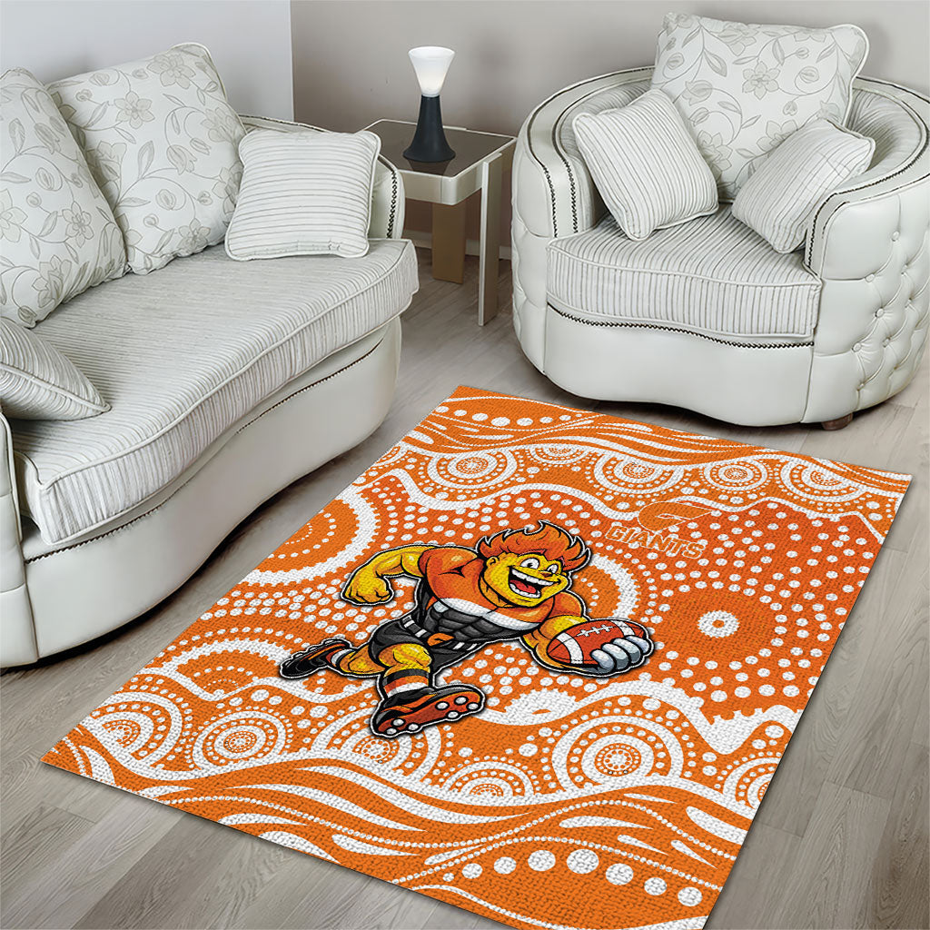 Greater Western Sydney Giants Area Rug Aboriginal Dot Pattern - Football Mascot Heritage Pride