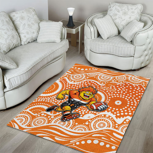 Greater Western Sydney Giants Area Rug Aboriginal Dot Pattern - Football Mascot Heritage Pride