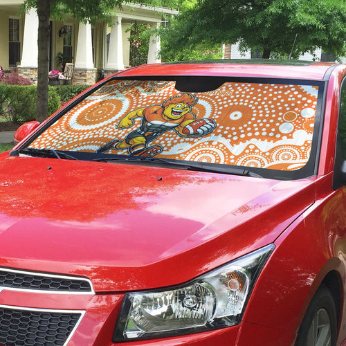 Greater Western Sydney Giants Auto Sun Shade Aboriginal Dot Pattern - Football Mascot Heritage Pride