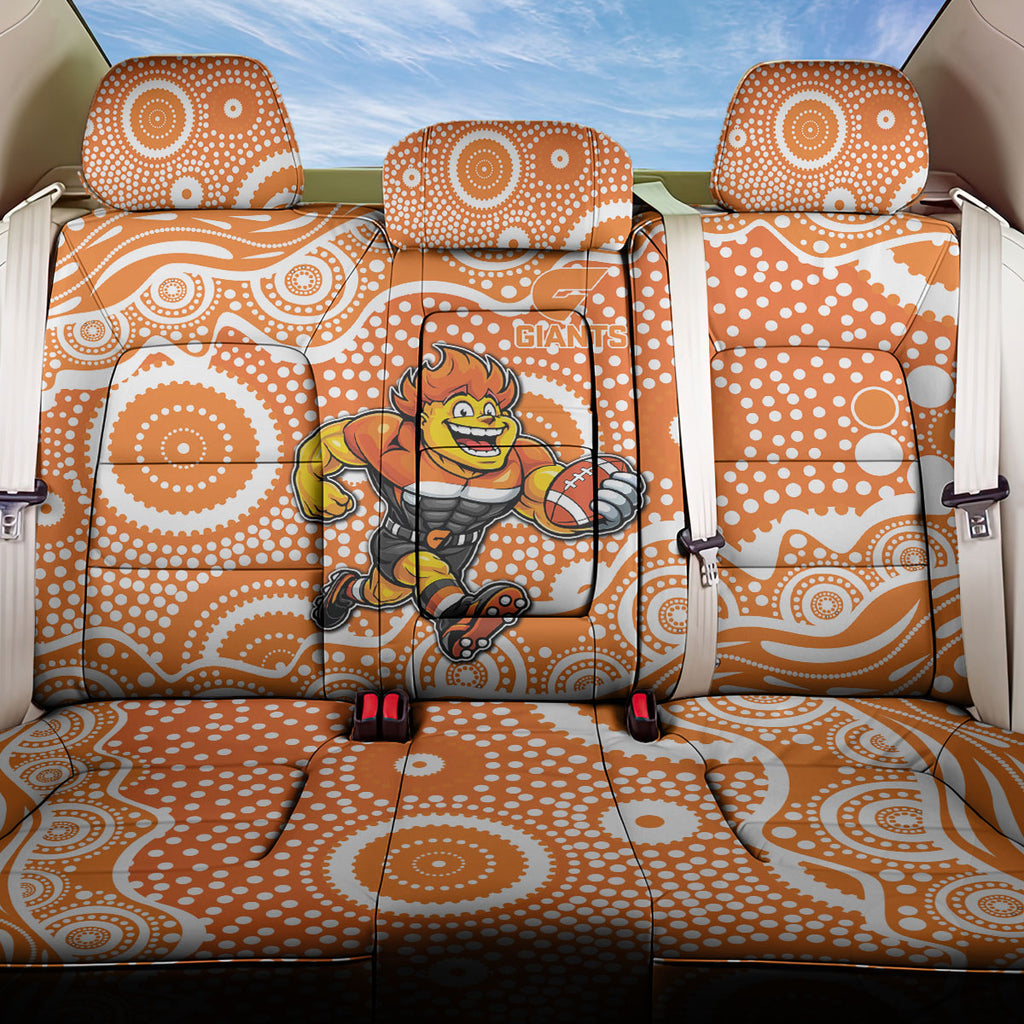 Greater Western Sydney Giants Back Car Seat Cover Aboriginal Dot Pattern - Football Mascot Heritage Pride