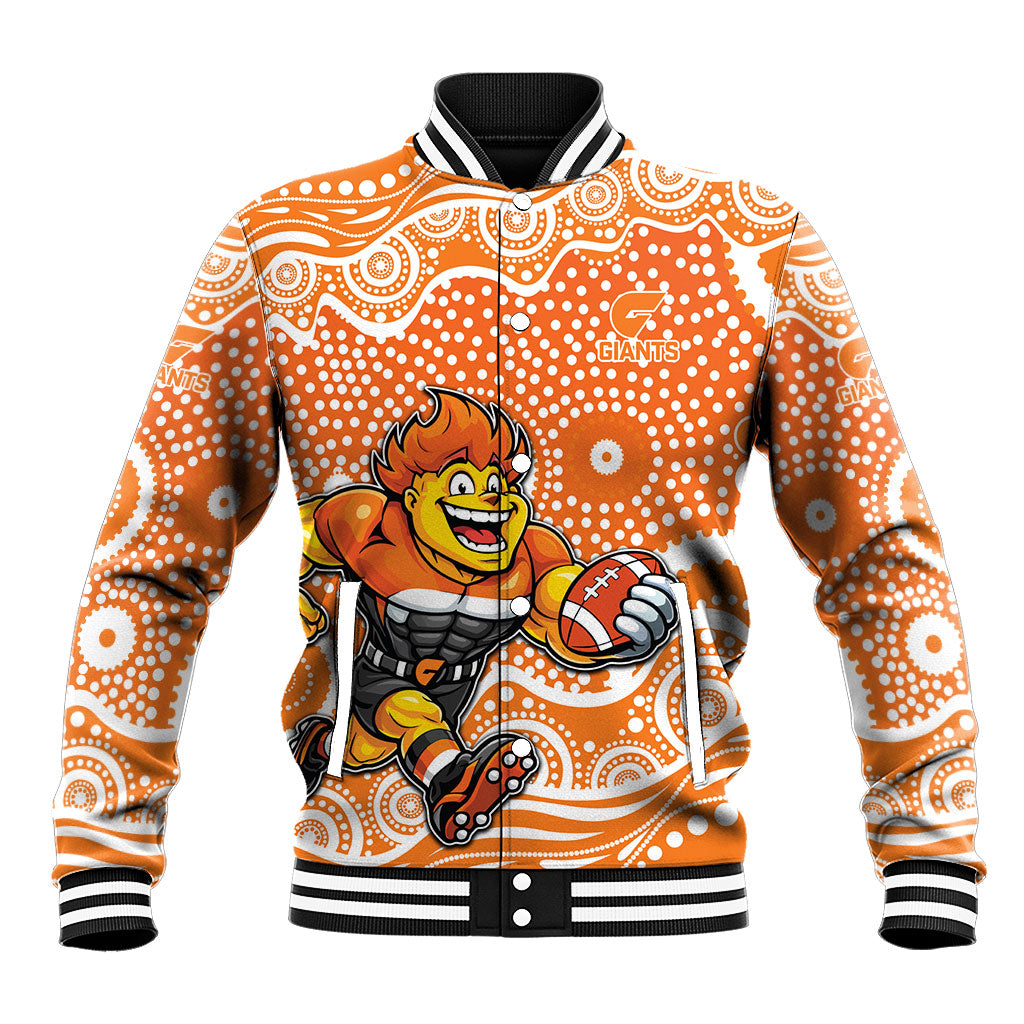 Greater Western Sydney Giants Baseball Jacket Aboriginal Dot Pattern - Football Mascot Heritage Pride