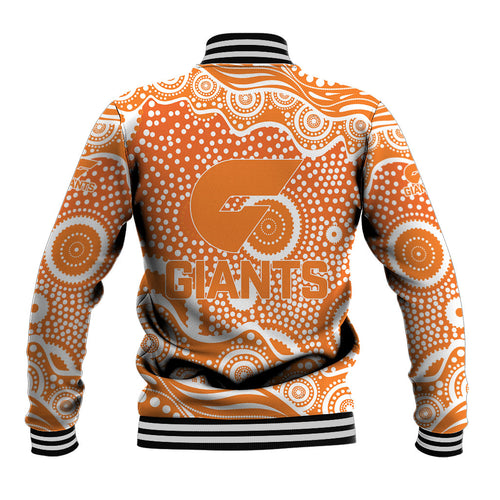 Greater Western Sydney Giants Baseball Jacket Aboriginal Dot Pattern - Football Mascot Heritage Pride