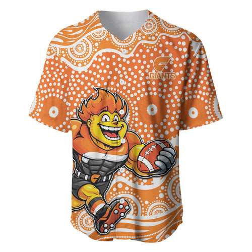 Greater Western Sydney Giants Baseball Jersey Aboriginal Dot Pattern - Football Mascot Heritage Pride