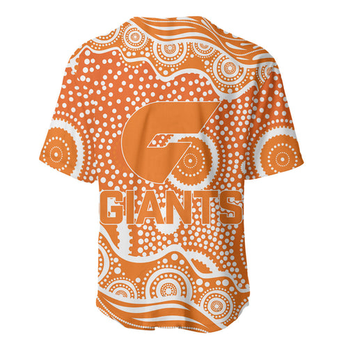 Greater Western Sydney Giants Baseball Jersey Aboriginal Dot Pattern - Football Mascot Heritage Pride