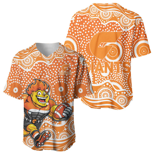 Greater Western Sydney Giants Baseball Jersey Aboriginal Dot Pattern - Football Mascot Heritage Pride